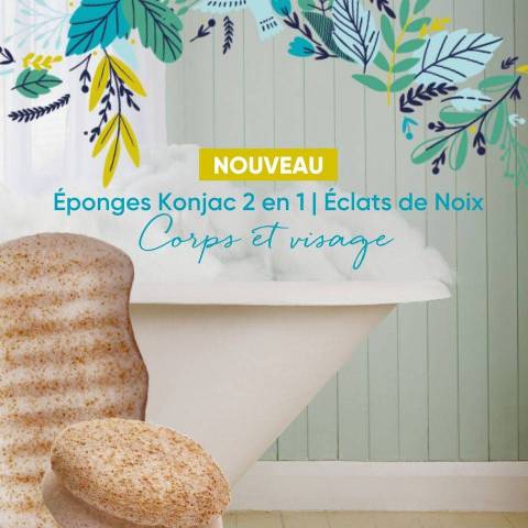 Eponge pur Konjac 2 en 1